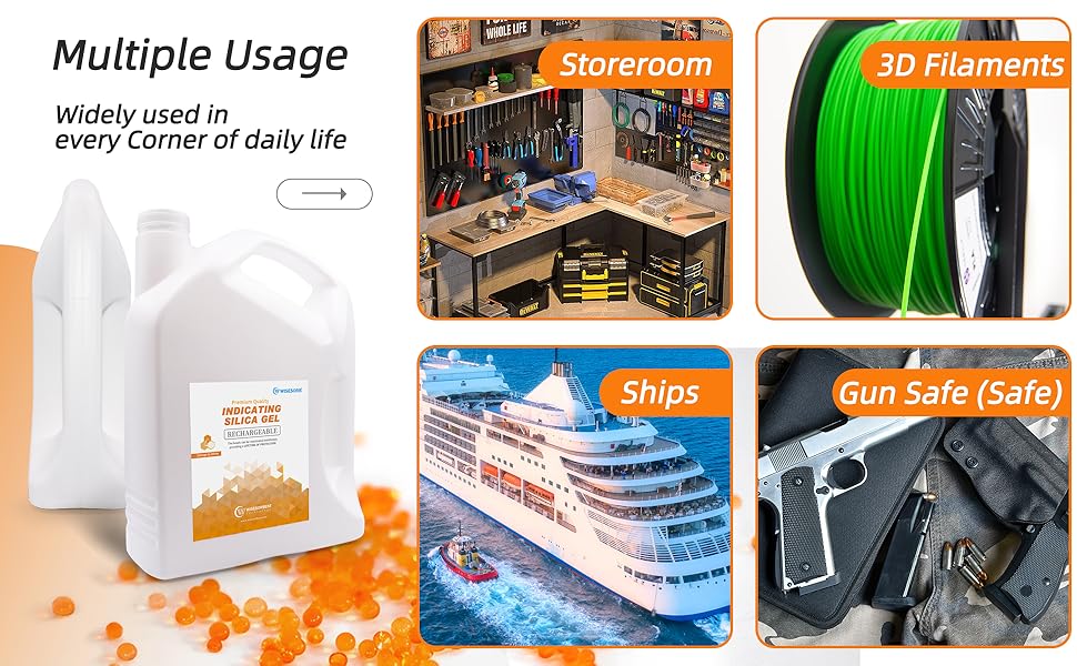 7.5 lb Indicating Silica Beads-Orange to White Bulk Silica Gel