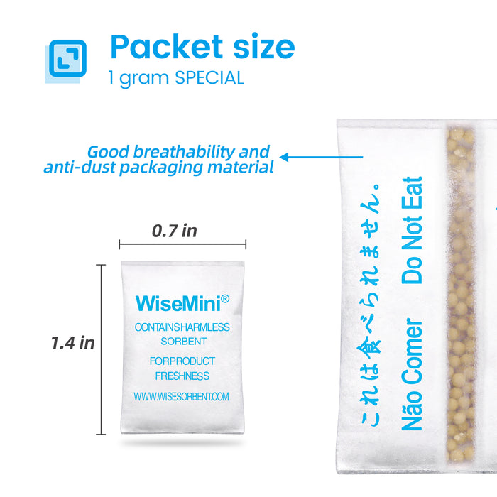 1 Gram Tyvek Molecular Sieve Packets, Dessicant Packets, Dessicant Packs, Moisture Absorbers for Food Storage, Food Grade Desiccant Dehumidifiers