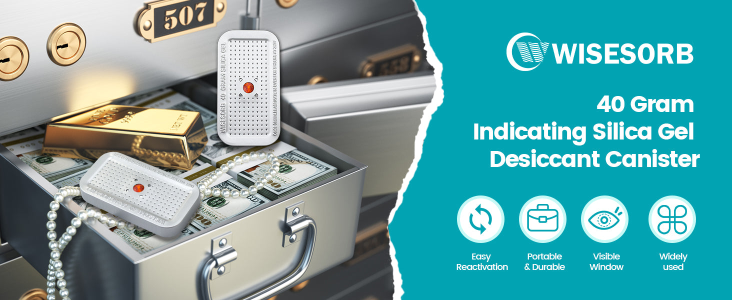 40g Reusable Indicating Silica Gel in Sealed Aluminum Box with Lid-Free Shipping