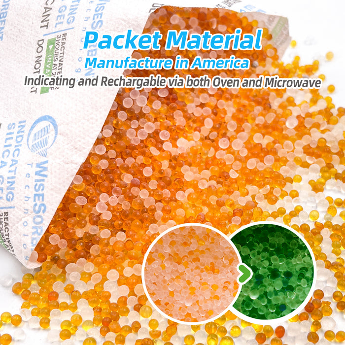 New Verna Paper Indicating Silica Gel (Orange to Dark Green)Packets,Rechargeable Gun Safe Dehumidifier, Moisture Absorbers for Storage, Humidify Control