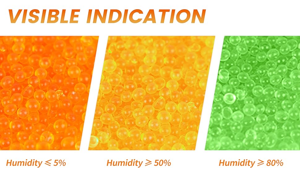 2 lb Indicating Silica Beads 2-4mm -Rechargeable Orange desiccant beads