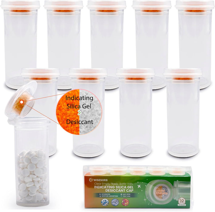 280pcs 8 Dram desiccant cap pill bottle with indicating silica gel