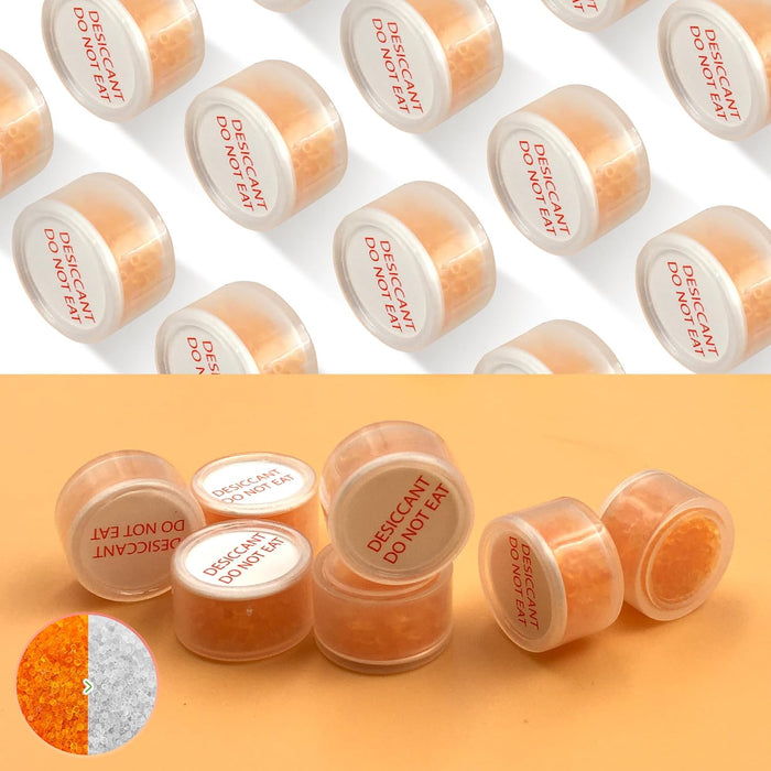 3 Gram Desiccant Packs Food Grade, Silica Gel Capsule with Indicating Silica Gel Beads (Orange to White), Moisture Absorber Packets Silica Gel Packets