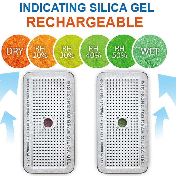 100g Reusable Indicating Silica Gel in Sealed Aluminum Box with Lid-Place inside shoes for moisture control