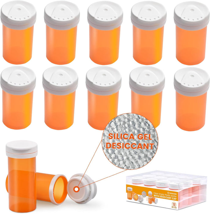 5.4 Dram Pill Bottle with Desiccant Cap, Medicine Bottle, Pill Bottles Empty with Caps, Empty Pill Bottles