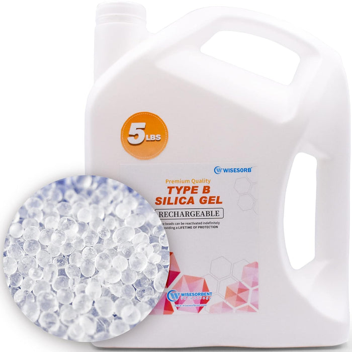 5LBS Reusable White Silica Gel Desiccant Beads-Type B