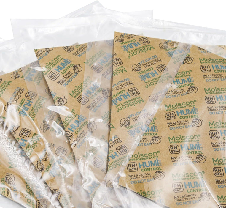 62% 67 Gram Two-Way Humidity Control Packs, Moisture Control Packets Individually Wrapped, Humidifier Packs for Storage Containers