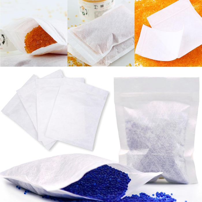 6.3 by 8.2 Inch Zip Lock Storage Bags Breathable Paper Bags for Small Items, Silica Gel Beads, Desiccant, Jewelry, Samples
