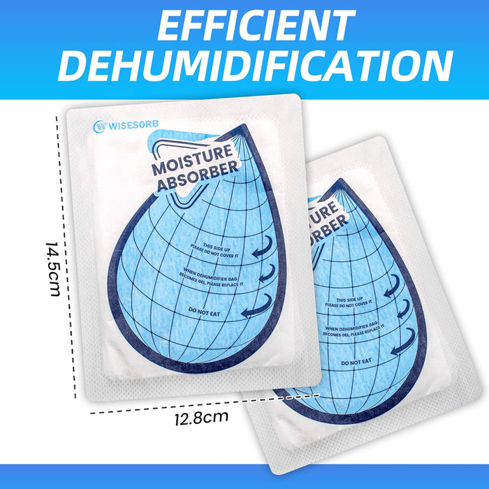 Wisesorb 50 Gram Moisture Absorbers,Dehumidifier Bags for Bathrooms, Basements, Rvs, Humidity Packets for Closet