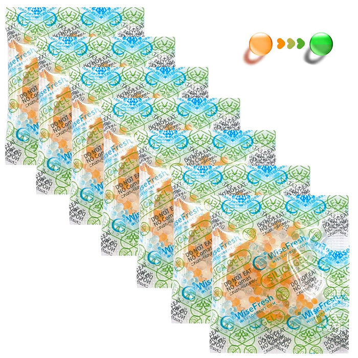 2 Gram Food Safe Desiccant Packs, Silica Gel Packets, Orange to Green Indicating- Moisture Absorbers for Storage