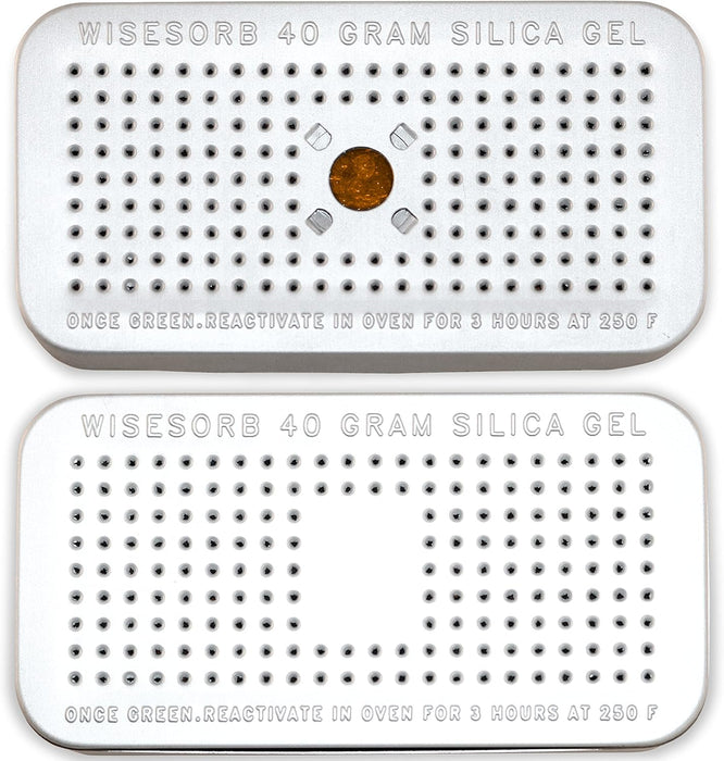 40g Reusable Indicating Silica Gel in Sealed Aluminum Box with Lid-Free Shipping