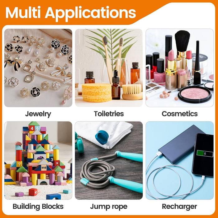 7x9 Inch Orange Drawstring Pouch with Transparent Window – for Desiccant Beads, Snacks, Seeds