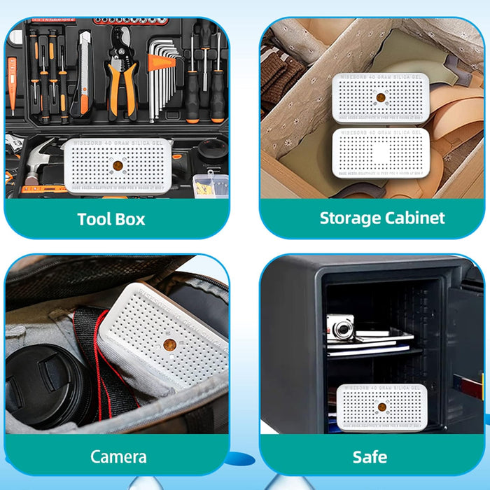 40g Reusable Indicating Silica Gel in Sealed Aluminum Box with Lid-Free Shipping