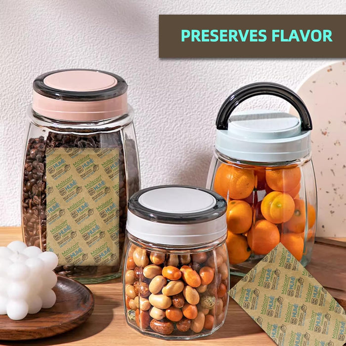 62% 67 Gram Two-Way Humidity Control Packs, Moisture Control Packets Individually Wrapped, Humidifier Packs for Storage Containers