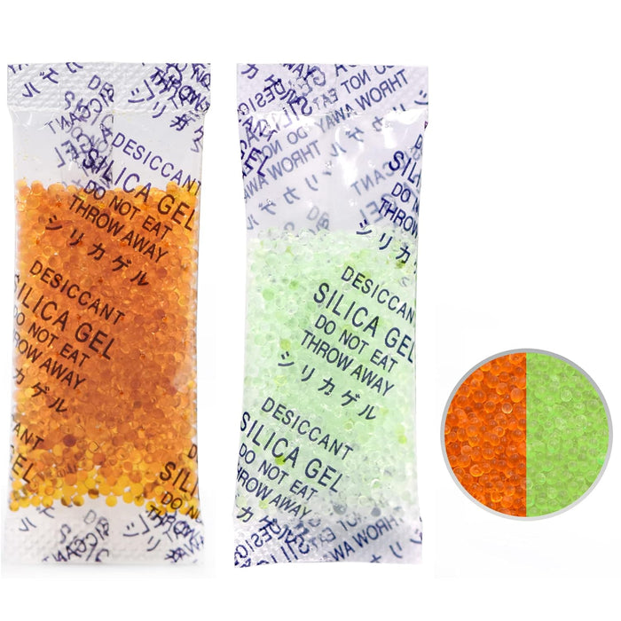 3 Gram Silica Gel Orange Indicating (Orange to Green) Silica Gel Packets Food Grade Desiccant Packs Dehumidifier - Moisture Absorbers