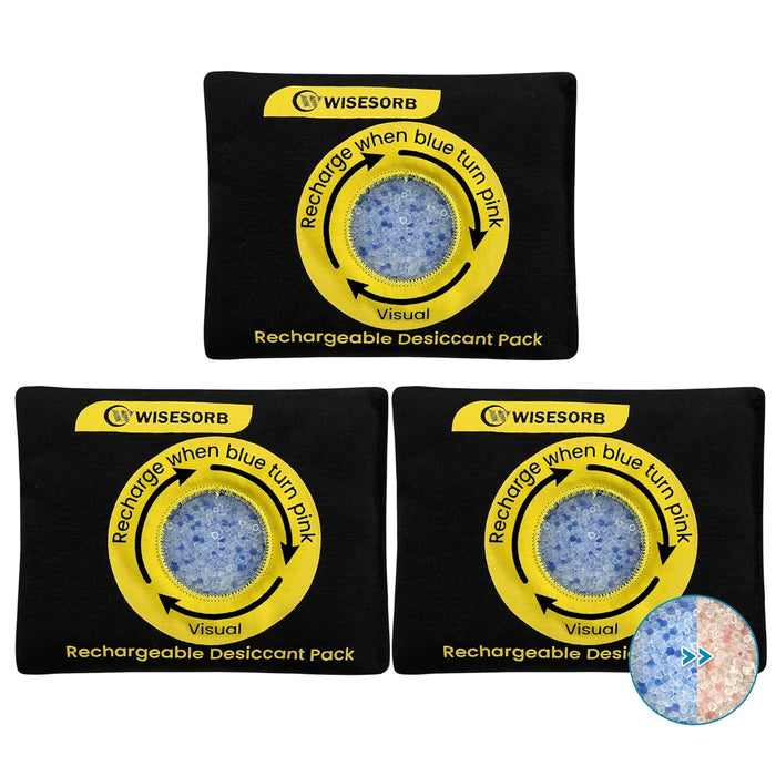 200g Reusable Silica Gel Desiccant Packs, Rechargeable Dehumidifier Moisture Absorbers with Color Indicator for Storage, Gun Safes, Suitcases, 3D Printing Filaments, Electronics