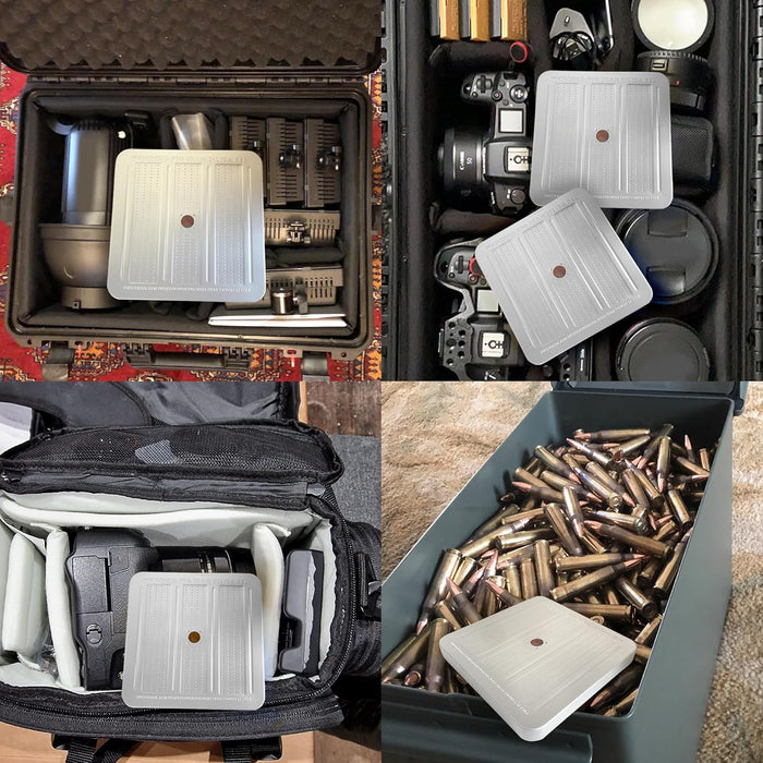 200g Reusable Indicating Silica Gel in Sealed Aluminum Box with Lid-Great for moisture control in toolboxes.