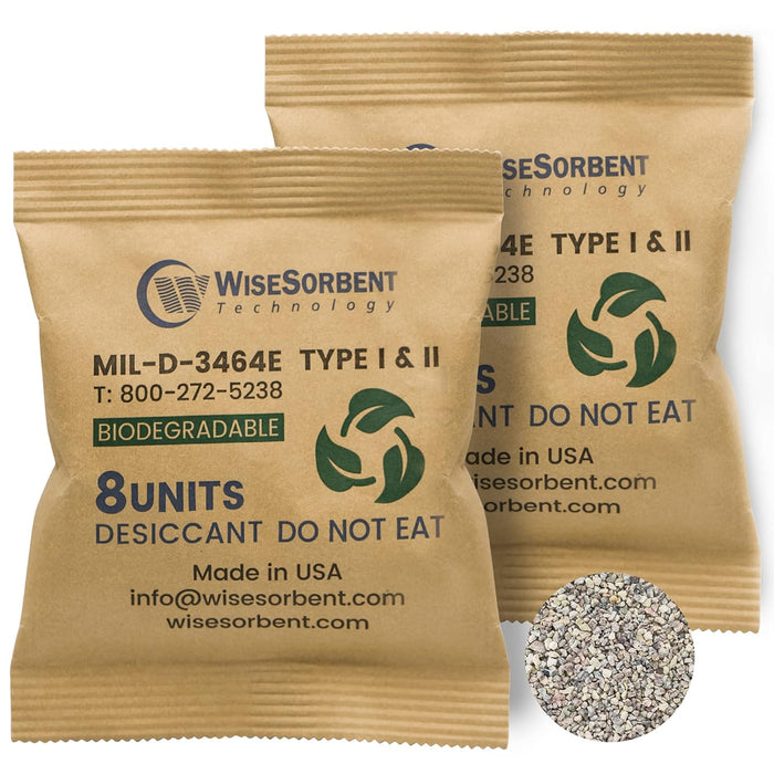 8U Kraft Clay Desiccants Packs for Safe, 264 Gram Dehumidifier for Gun Safe, Military Grade Moisture Absorbers