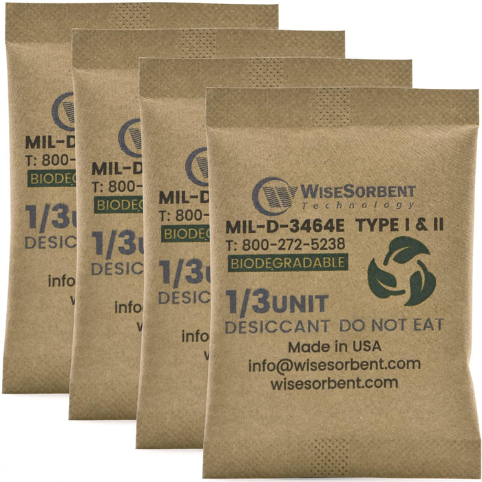 1/3U Kraft Clay Desiccants Packs for Safe, 11 Gram 270 Pack Dehumidifier for Gun Safe, Military Grade Moisture Absorbers, Conforms to MIL-D-3464E Type I & II Absorbents