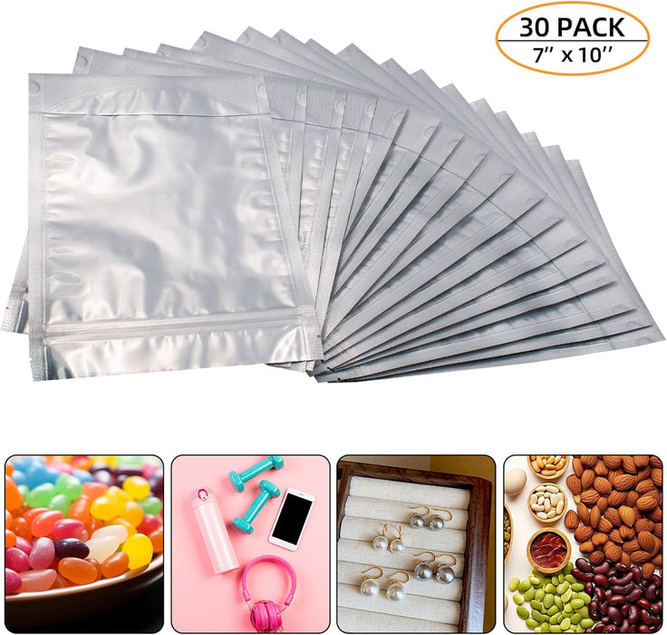 7 x 10 in Food Storage Mylar Pouch – Resealable Foil Bags for Snacks, Coffee, Tea & Spices