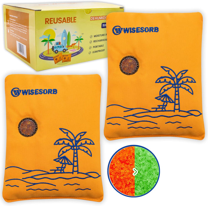 500g Rechargeable Desiccant Packs, Orange Indicating Silica Gel Packets, Moisture Absorber for Storage, Seeds, 3D Filaments, Electronics, Safes, Luggage - Reusable Dehumidifier Bags