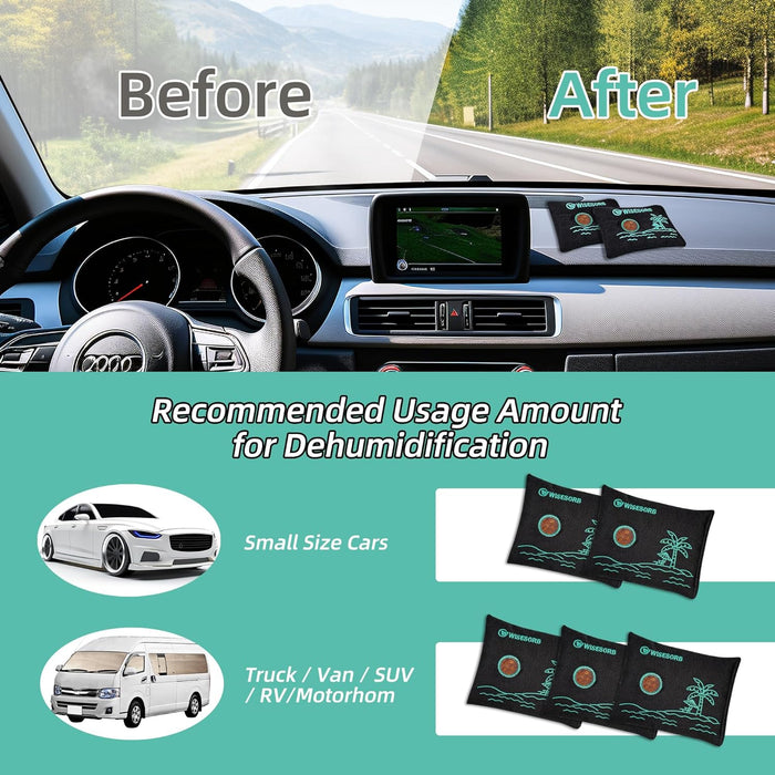 200g Black Desiccant Cloth Bags with Orange-to-Green Silica Gel - Reusable