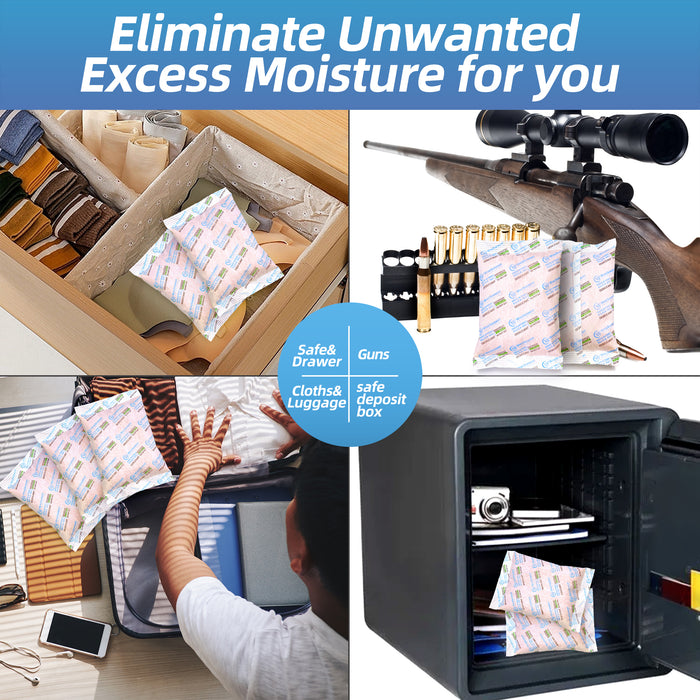 New Verna Paper Indicating Silica Gel (Orange to Dark Green)Packets,Rechargeable Gun Safe Dehumidifier, Moisture Absorbers for Storage, Humidify Control