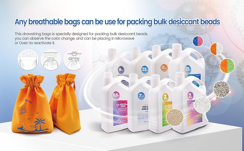 8 lb Orange Indicating Silica Gel Beads 2-4mm -Reusable