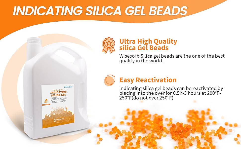 7.5 lb Indicating Silica Beads-Orange to White Bulk Silica Gel