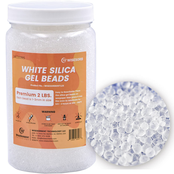 2 lb White Silica Beads-Bulk Silica Gel(1-3mm)