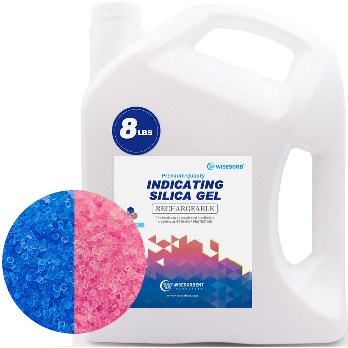 8 lb Indicating Silica Gel Beads 2-4mm -Blue to Pink Bulk Silica Gel
