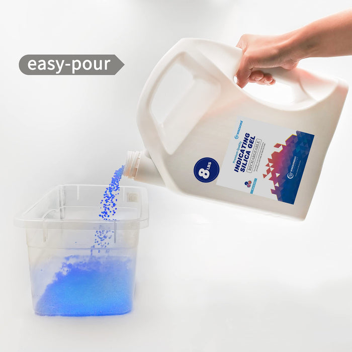 8 lb Indicating Silica Gel Beads 2-4mm -Blue to Pink Bulk Silica Gel