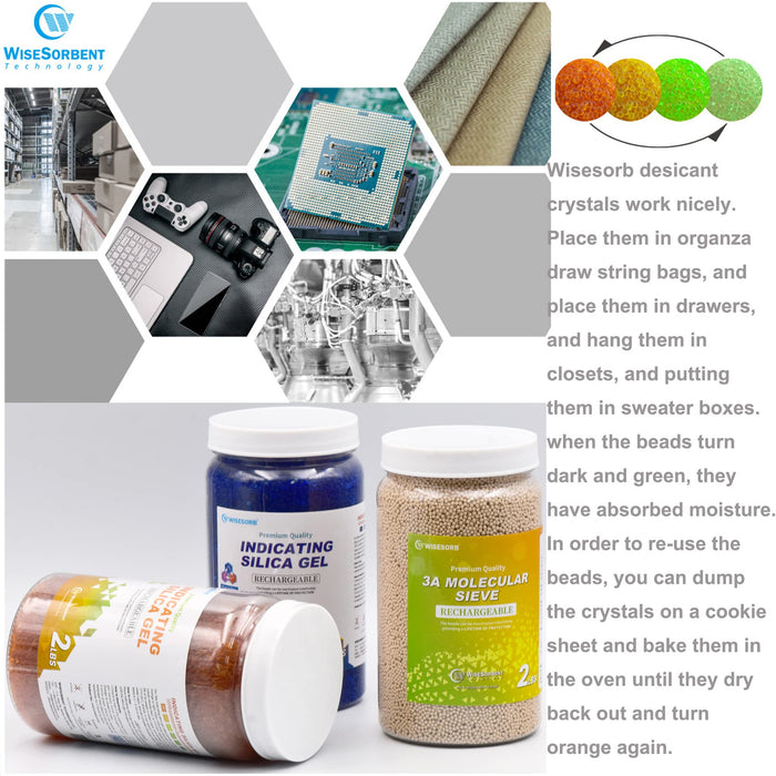 2 lb Indicating Silica Beads 2-4mm -Rechargeable Orange desiccant beads