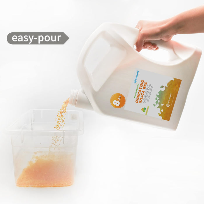 8 lb Orange Indicating Silica Gel Beads 2-4mm -Reusable