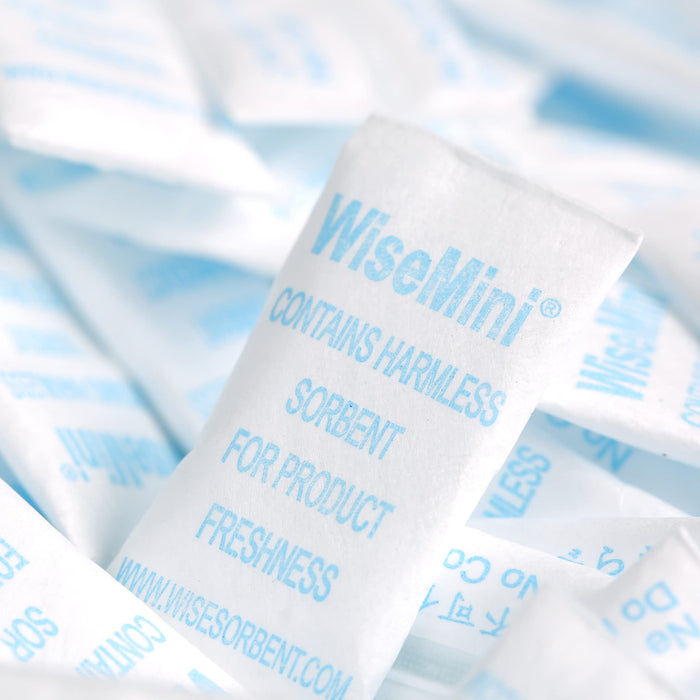 1g Tyvek White Silica Gel Desiccant Packs – Moisture Absorbers with Laser Printing, Transparent Back, Food Safe Dust-Free Packaging