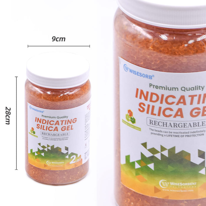 2 lb Indicating Silica Beads 2-4mm -Rechargeable Orange desiccant beads