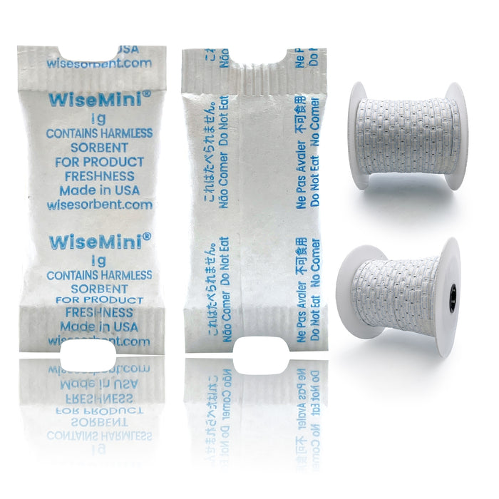 1 Gram WiseMini Fin Seal  Hole Cut Silica Gel Desiccant Strip