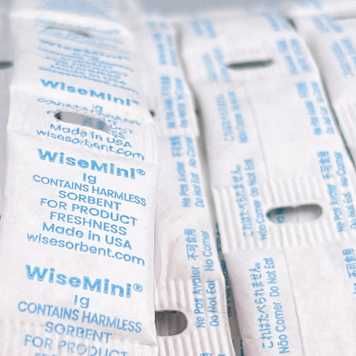 1 Gram WiseMini Fin Seal Hole Cut Silica Gel Desiccant Strip