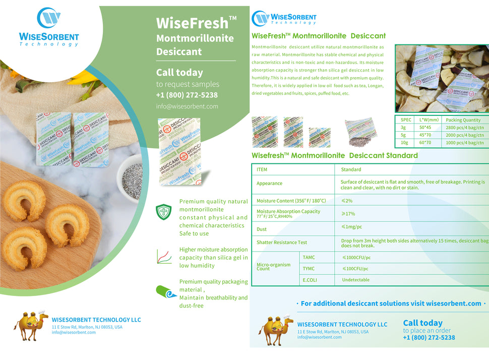 5g Non-Woven Paper Clay Desiccant Packets – Food Grade Moisture Absorbers for Spices