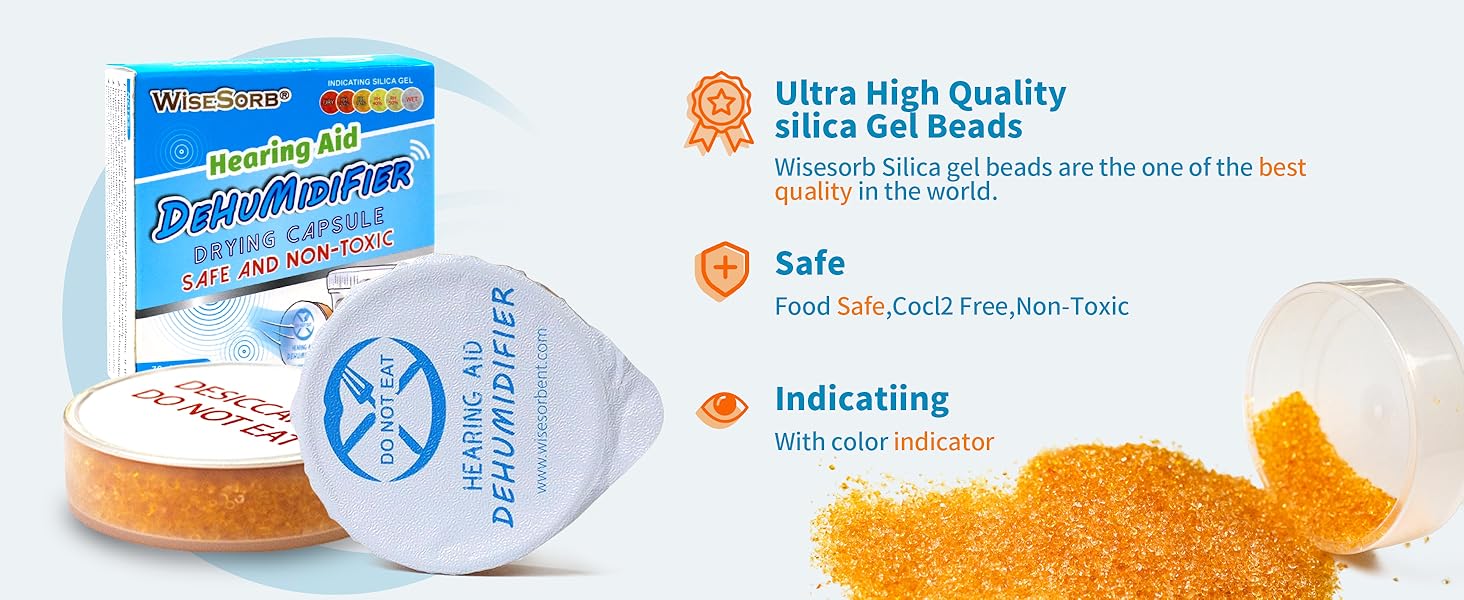 2 Gram Desiccant Packs Food Grade, Silica Gel Capsule with Indicating Silica Gel Beads (Orange to White), Moisture Absorber Packets Silica Gel Packets