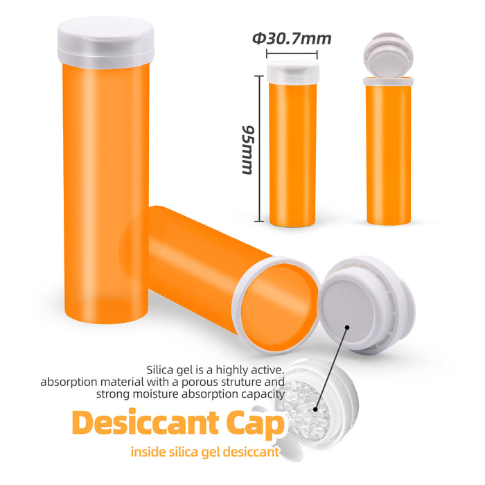 252pcs 10Dram desiccant cap pill bottle with indicating silica gel