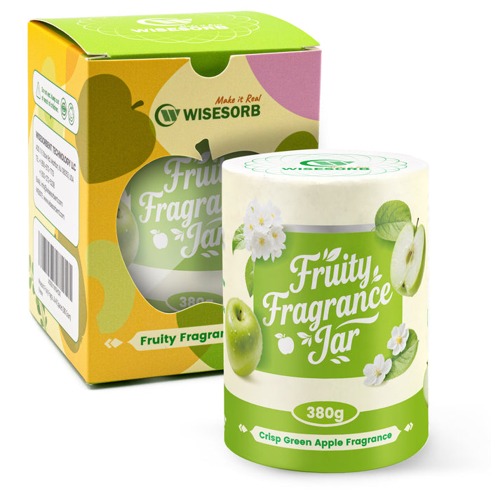 Wisesorb 380g Fruity Fragrance Jar, Long Lasting Odor Eliminator Air Freshener for Home, Office, Car, Trash, Pet Areas & All Spaces