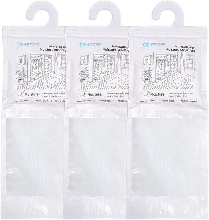 Wisesorb 500g 3pcs Moisture Absorber Bags, Double-Layer Upgraded Dehumidifier Bag