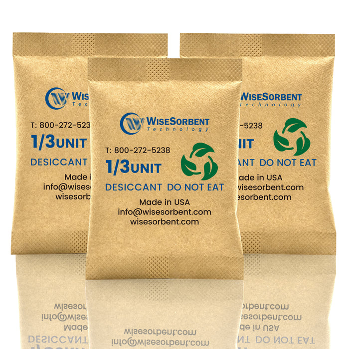 Wisesorb 1/3U Kraft Clay Desiccants Packs for Safe, 11g Dehumidifier for Gun Safe, Moisture Absorbers