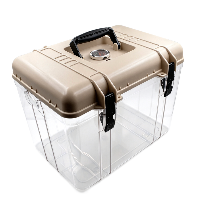 Wisesorb 25L Camera Dry Box with Humidity Indicator, Airtight Plastic Moisture Proof Storage Case for Camera, Lens, Electronics, Batteries, Waterproof Dry Storage Container with Carry Handle