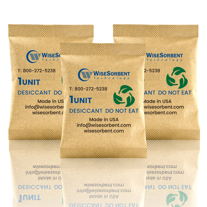 Wisesorb 1U Kraft Clay Desiccants Packs for Safe, 33 Gram Dehumidifier for Gun Safe, Moisture Absorbers
