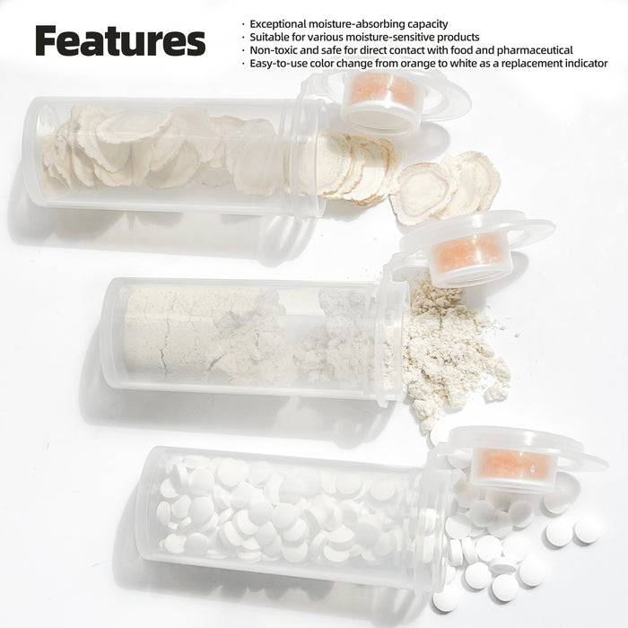 280pcs 8 Dram desiccant cap pill bottle with indicating silica gel