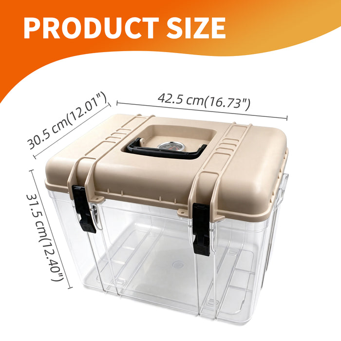 Wisesorb 25L Camera Dry Box with Humidity Indicator, Airtight Plastic Moisture Proof Storage Case for Camera, Lens, Electronics, Batteries, Waterproof Dry Storage Container with Carry Handle