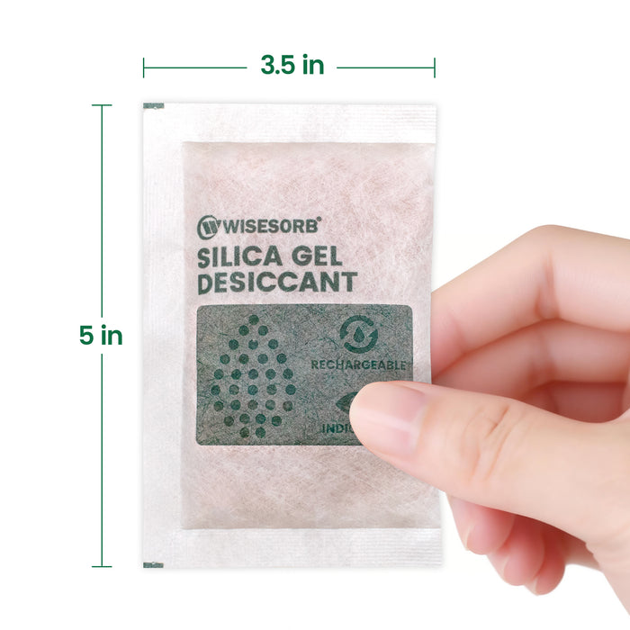 50g 10pcs Silica Gel Packets， Rechargeable Indicating Desiccant Packs