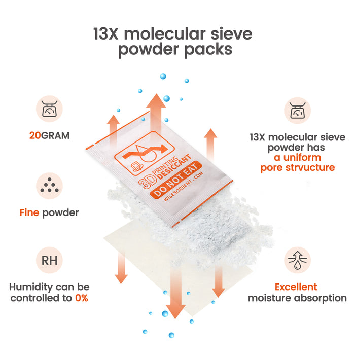 300Pcs 20 Gram 13X Molecular Sieve Powder Packs